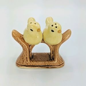 Vintage Yellow Birds on Fence S & P Shaker Set